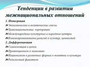 Назовите две тенденции развития межнациональных